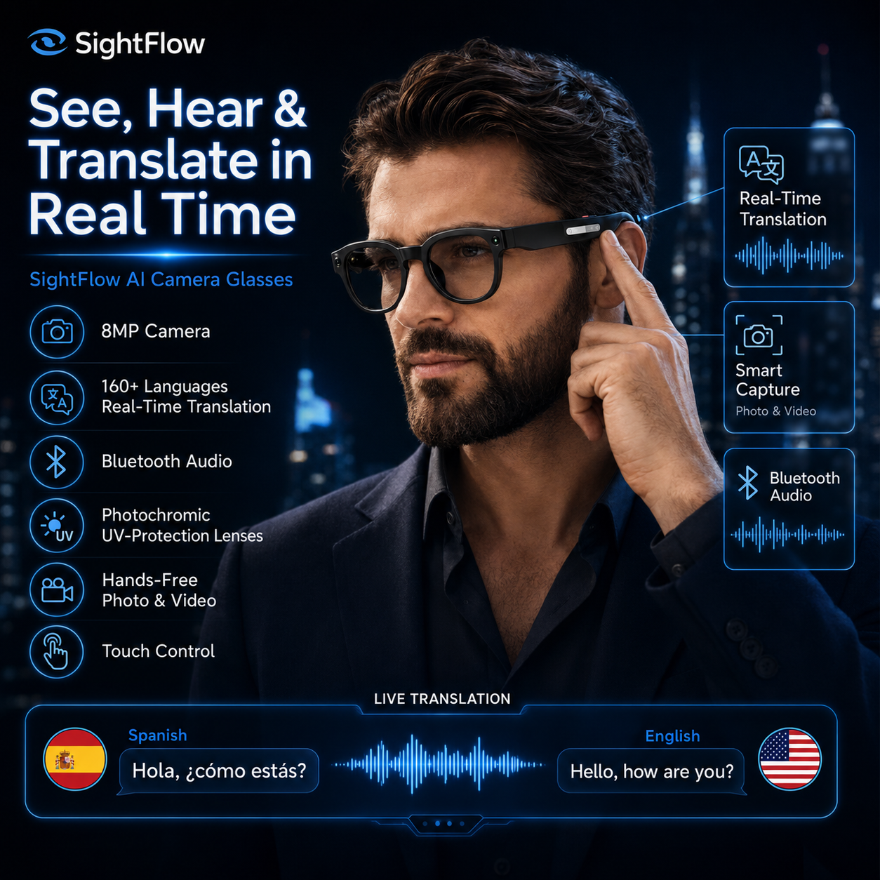 SightFlow AI Smart Glasses
